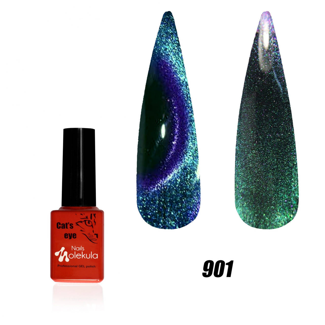 

Гель-лак Nails Molekula 9D Ефект котяче око №901, 6ml
