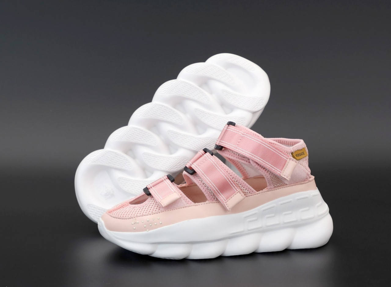 

Сандалии женские/мужские Versace Chain Reaction "Розовые" р. 36-40(39нет)