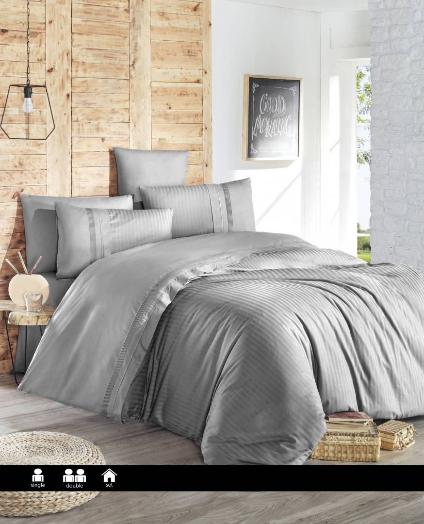 

Постельное белье First Choice Ranforce Deluxe 200 х 220 см Gala Grey, Серый