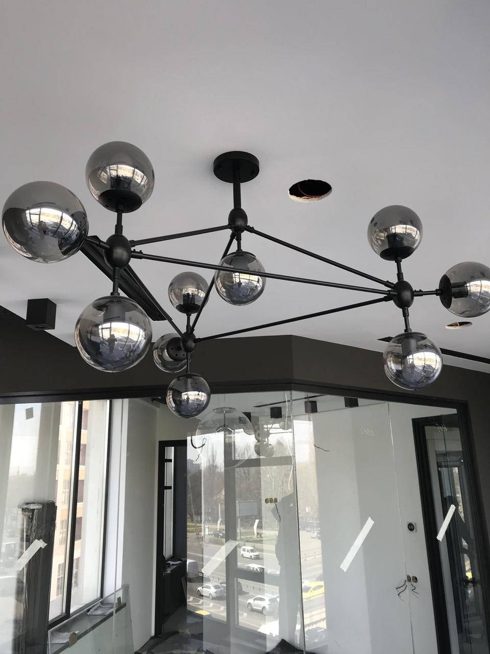 

Люстра лофт молекула 7526030-10 BK+BK (серый плафон)