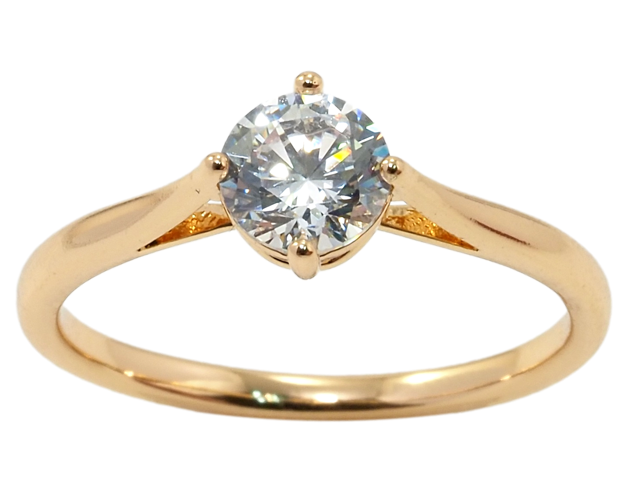 

Кольцо ХР Позолота 18K "Фианит в 4-х крапановой оправе" р.19