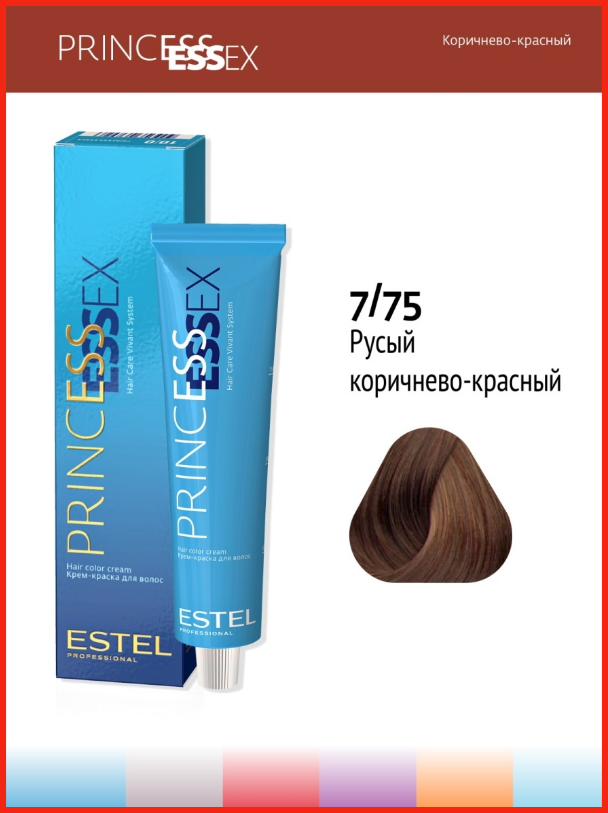 

Крем-краска 7/75 Estel Princess принцесса Essex для окрашивания волос русый коричнево-красный, 60 мл