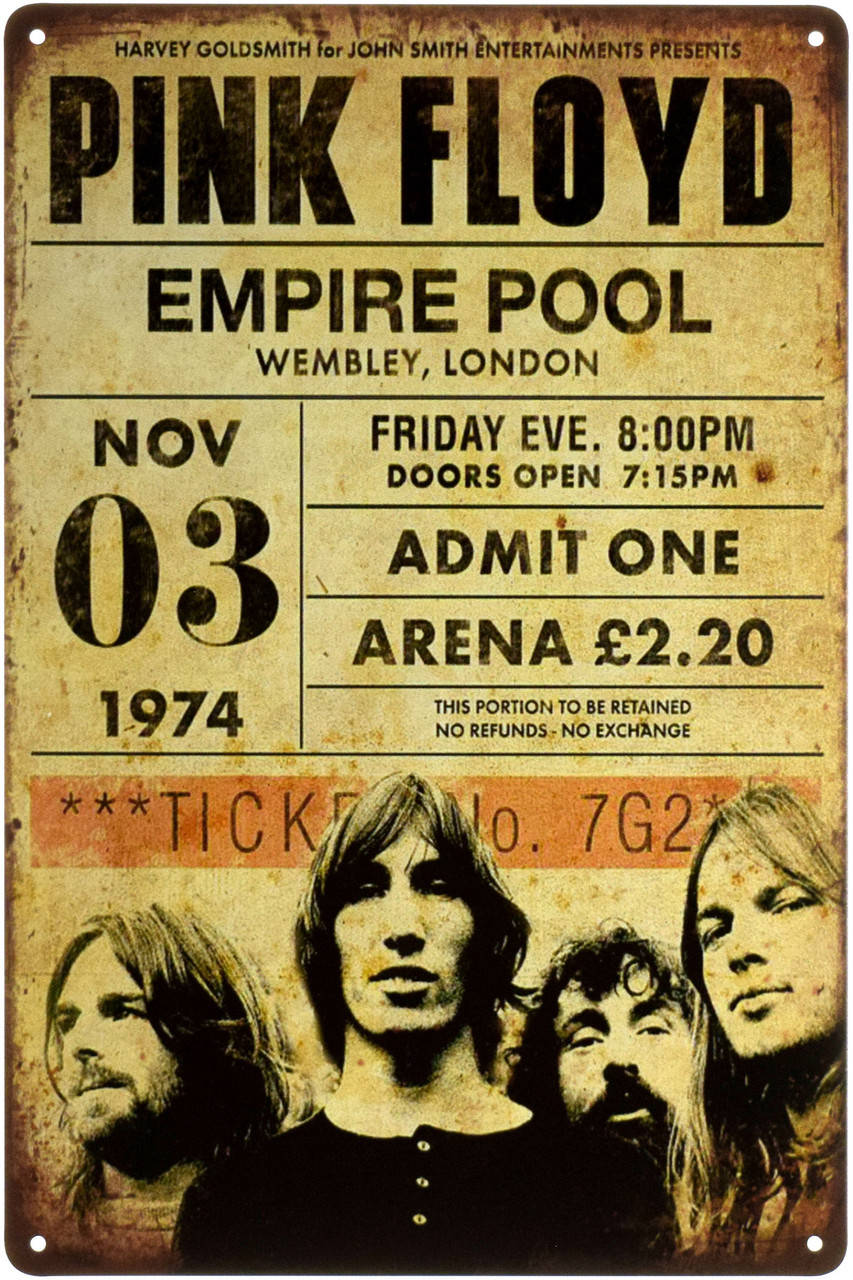 

Металлическая табличка "Pink Floyd (Wembley, London)" (ms-003130)