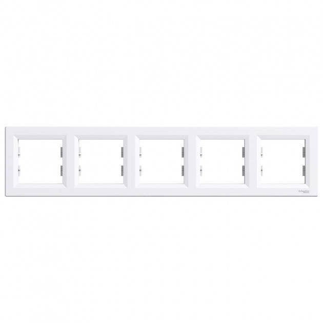 

Рамка пятиместная горизонтальная белая Asfora