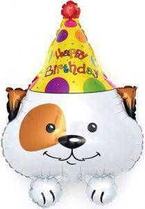 

Фольгированный воздушный шар фигурный Собачка в колпачке 26'' 66 см, Разные цвета