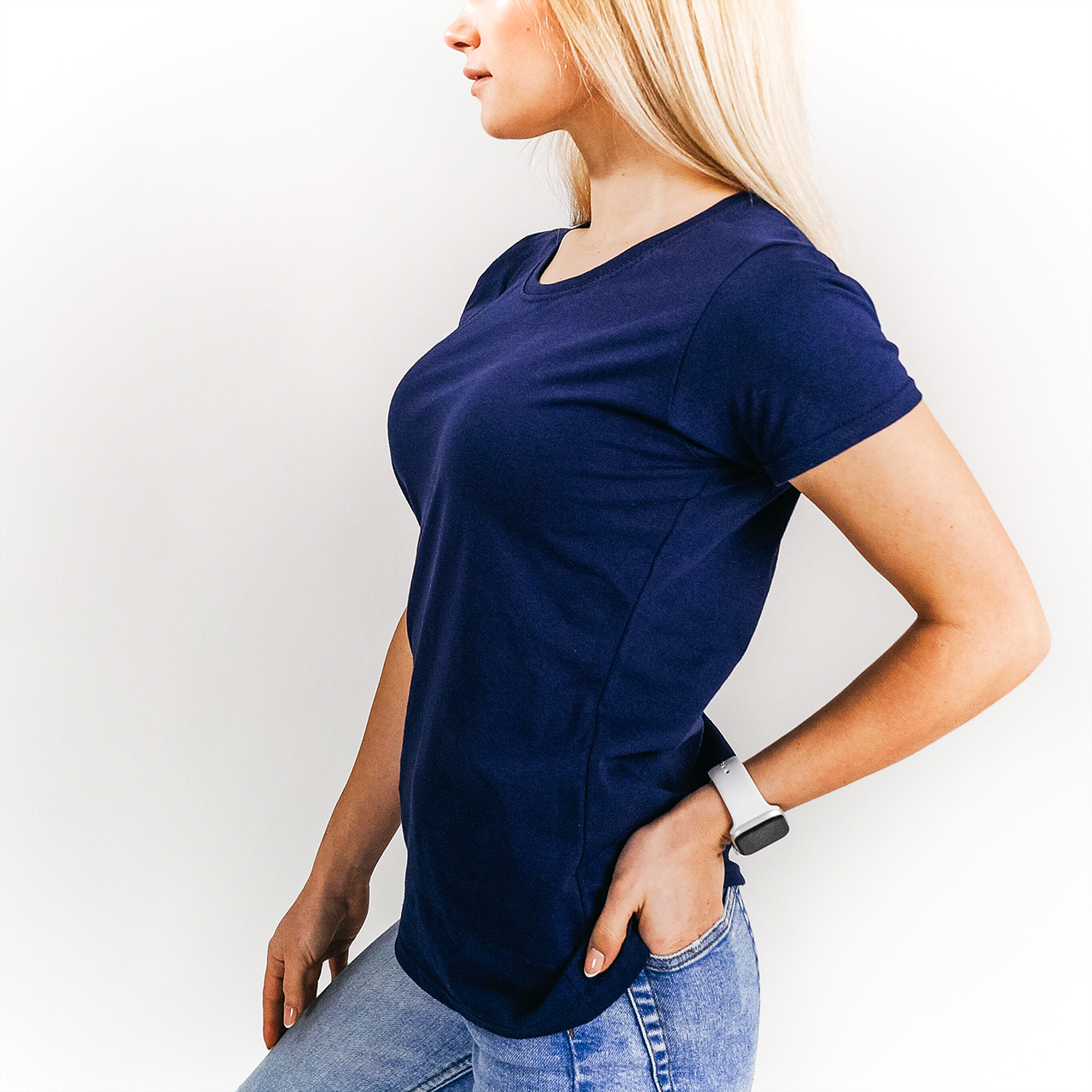 

Женская футболка лёгкая Тёмно-синяя Fruit of the loom 061420032 XL, Темно-синий