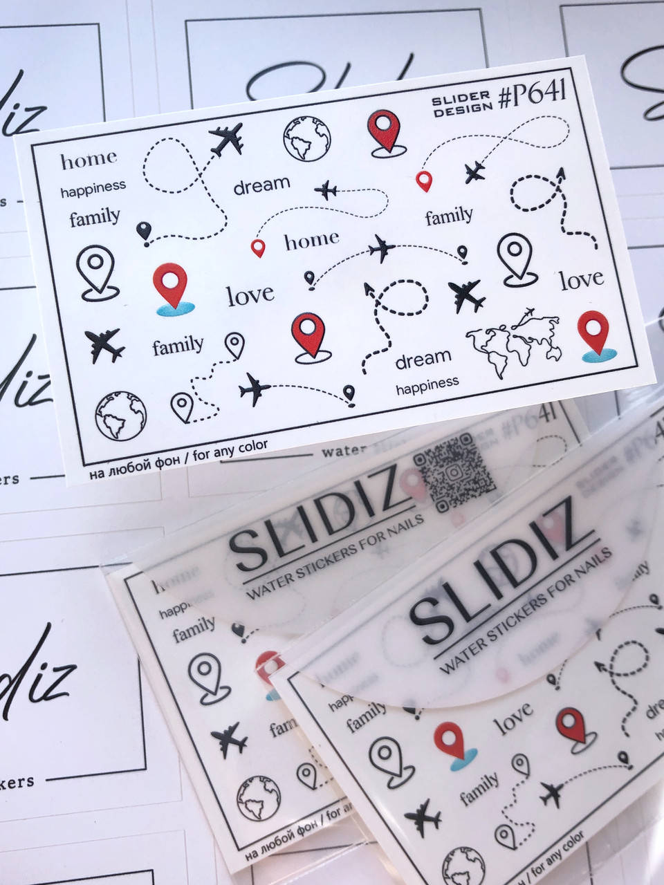 

Слайдер-дизайн SLIDIZ водная наклейка для ногтей на любой фон, Путешествия