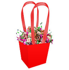 

Бумажная сумка для цветов 13 см, красная