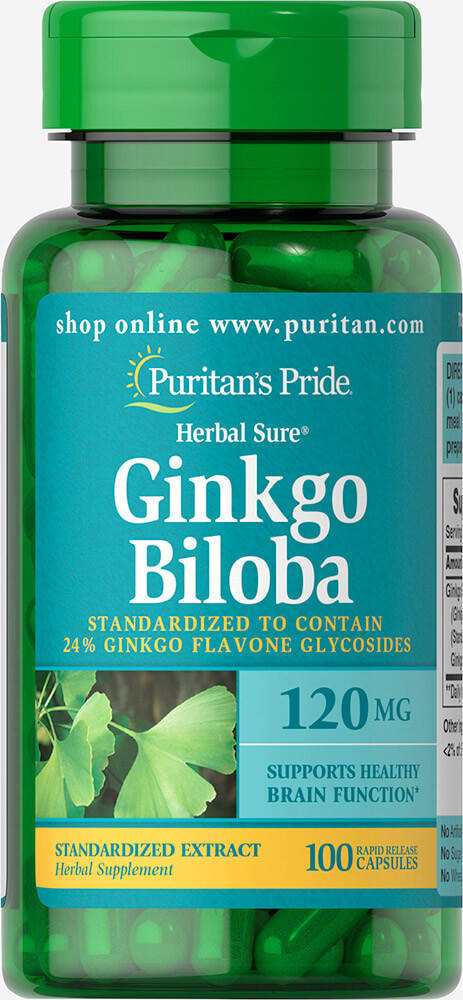 

Гинкго билоба капсулы Ginkgo Biloba Standardized Extract 120 mg, 100 капсул