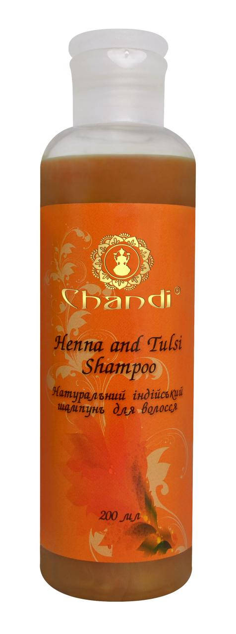 

Натуральний індійський шампунь "Хна і Тулсі" Chandi, 200 мл