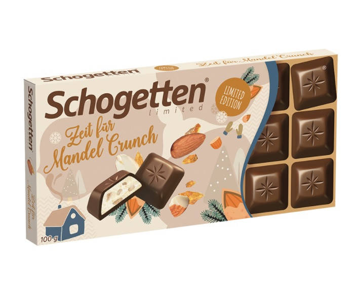 

Шоколад Молочный Миндальные Кранчи Шогеттен Schogetten Almond Crunch 100 г Германия