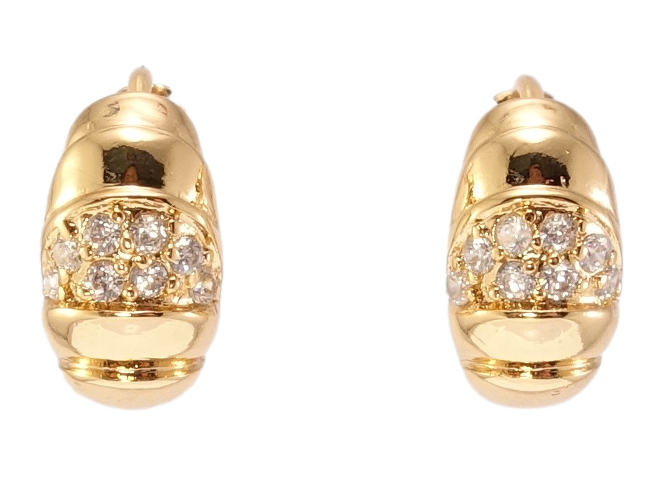 

Серьги Xuping Позолота 18K колечки "Декоративный орнамент с цирконием"