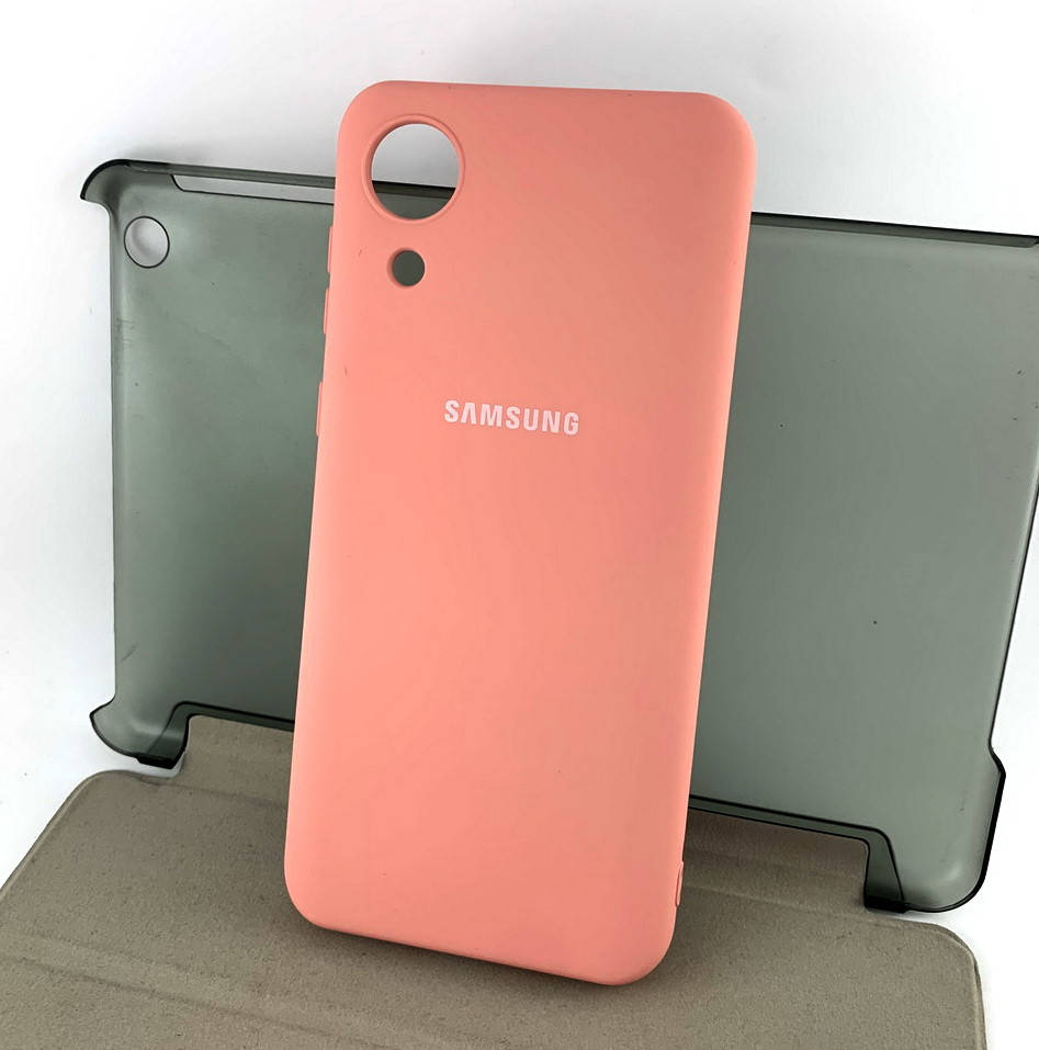 

Чехол на Samsung Galaxy A03 Core, A032 накладка бампер Silicone Case Full силиконовый матовый розовый