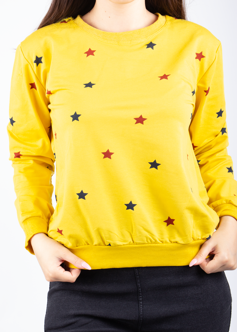 

Кофта женская желтая, молодежный свитшот Lianara, Желтый