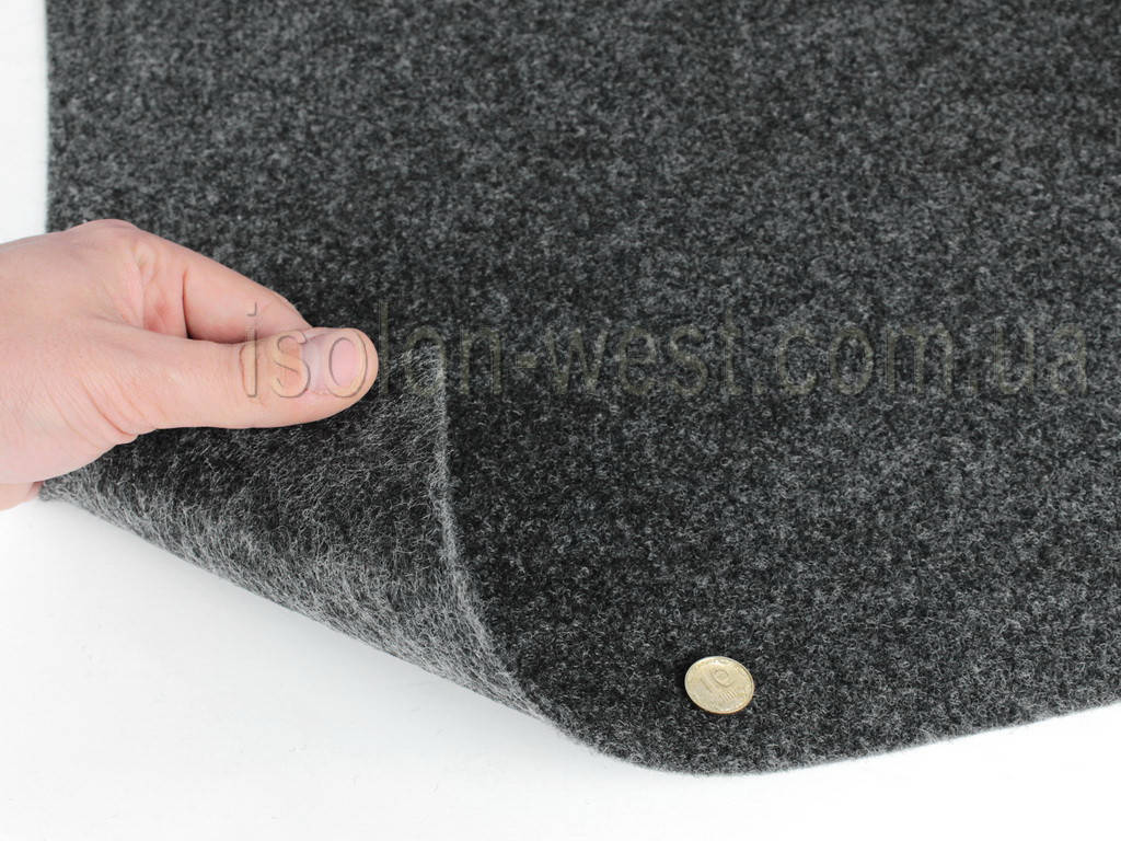 

Карпет 300 автомобильный графит (темно-серый), толщиной 2.2мм, ширина 1.40м, плотность 300 г/м2