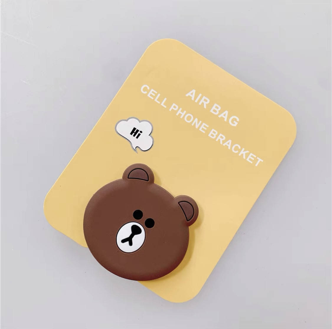 

Милый 3d popsocket (попсокет) для телефона детский «Bear» силиконовый, Коричневый