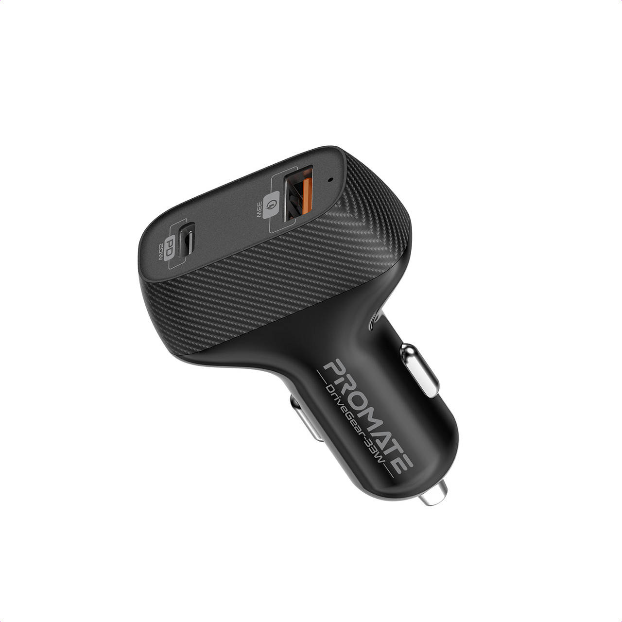

Автомобильное зарядное устройство Promate DriveGear-33W PD USB-C + QC 3.0 USB-A Black