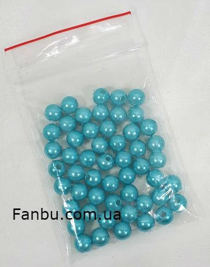 

Пластиковые бусины d 7-8мм, цвет бирюзовый (1 упаковка 50 бусин)