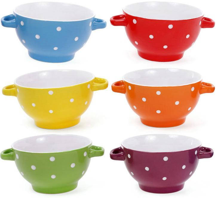 

Пиала керамическая с ручками "Цветной горох" Яркий Микс 500мл