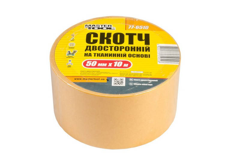 

Скотч двусторонний на тканевой основе MASTERTOOL 50 мм 10 м 77-6510