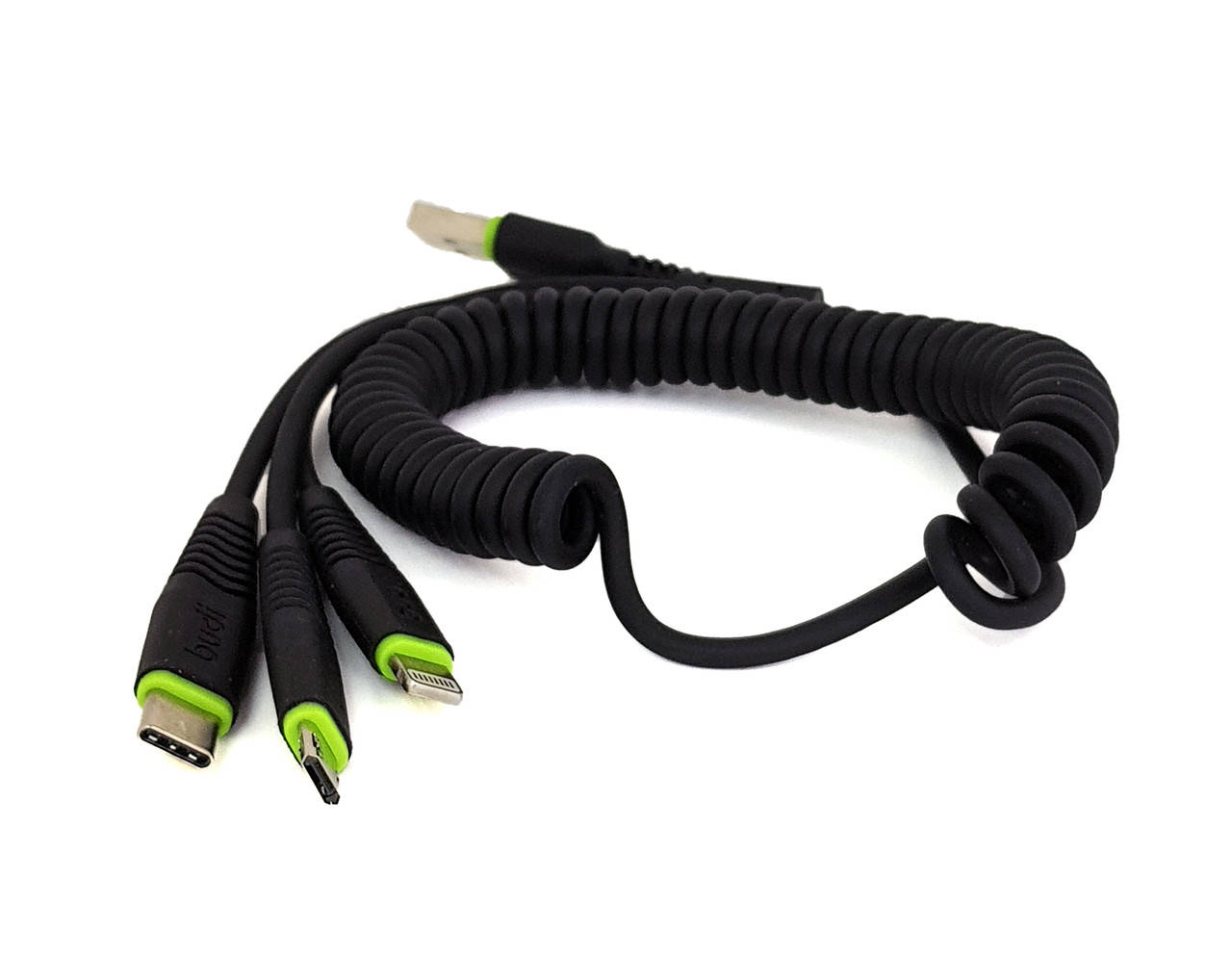 

Кабель пружина зарядный 3-in-1 budi (150T3S), Черный