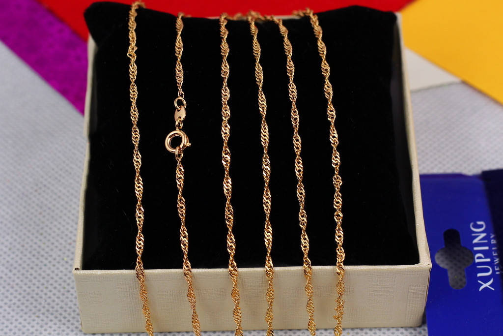 

Цепь Xuping Jewelry Сингапур 50 см 2 мм золотистая