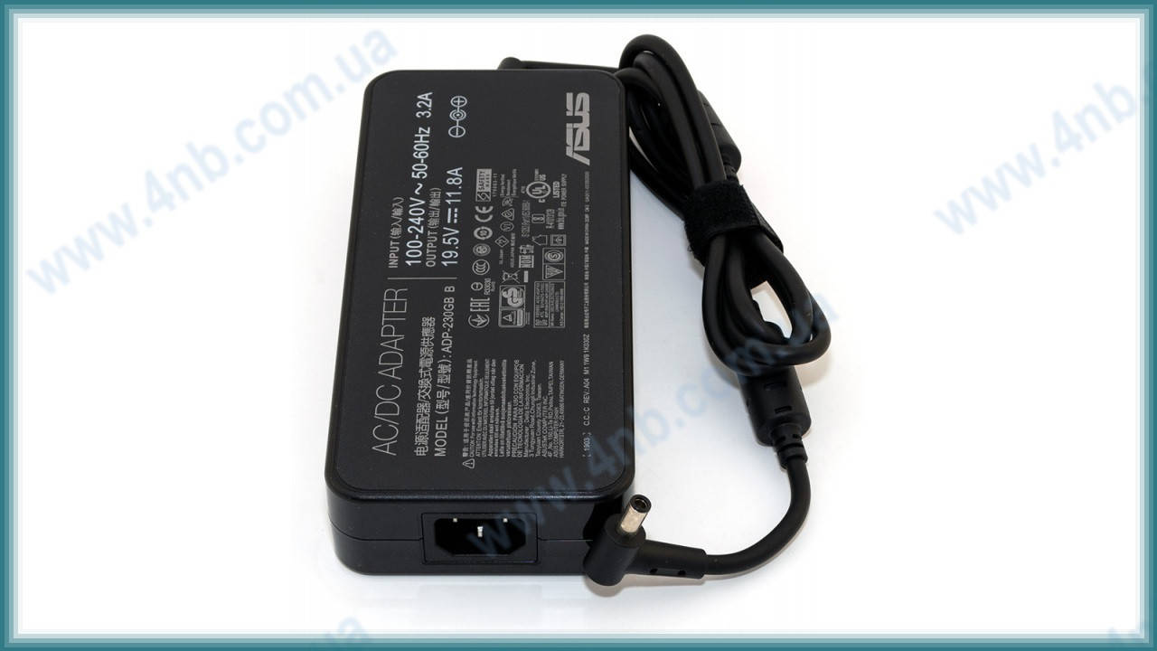 

Блок питания для ноутбука ASUS 19.5V 11.8A разъем 6.0/3.7mm пр-ва Delta ORG