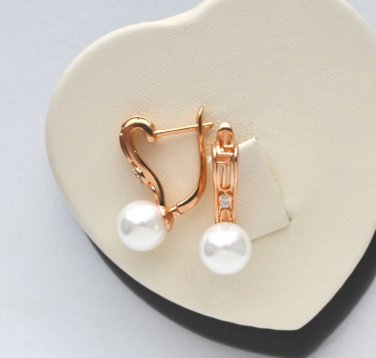 

Серьги с жемчугом Xuping покрытие золотом 18к.