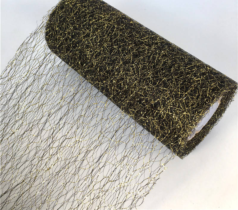 

(10 ярдов) Декоративная сетка-паутинка с блеском, ширина - 15 см цвет - черный