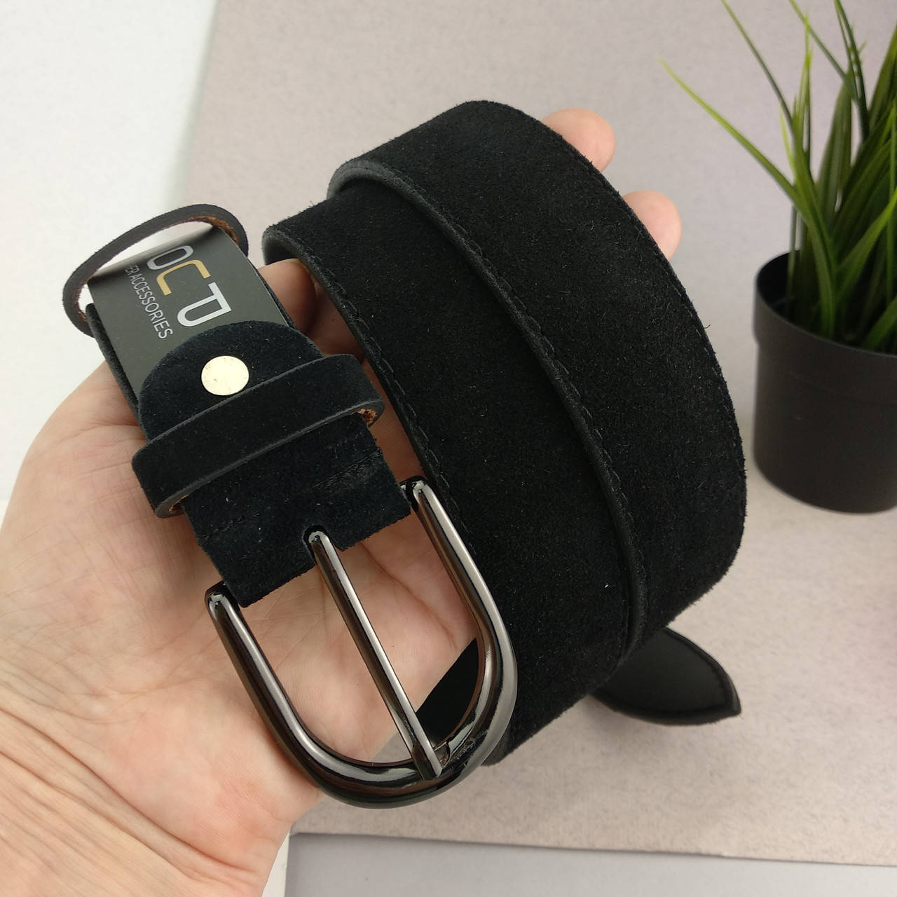 

УЦЕНКА! Ремень замшевый женский черный под брюки PS-3571 Black (120 см)