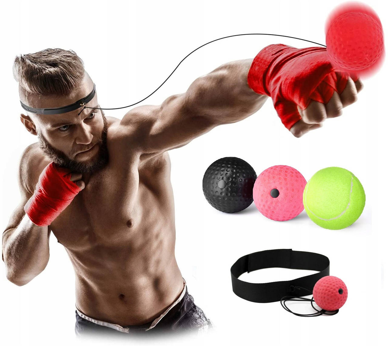 

Тренажер для бокса 4FIZJO Fight Ball 3 в 1 4FJ0295, Черный