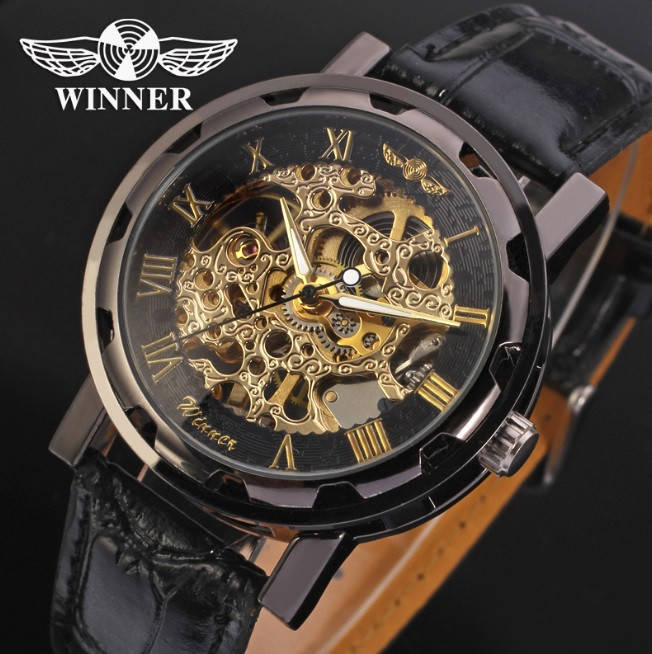 

Мужские механические часы Winner Chocolate Skeleton (Кожаный ремешок) Гарантия!