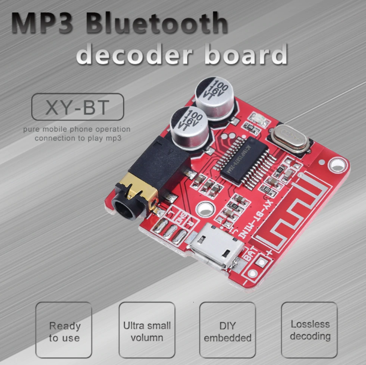 

Aудио модуль Bluetooth встраиваемый Micro USB AUX 4.1 XY-BT-Mini DC 3.7-5V