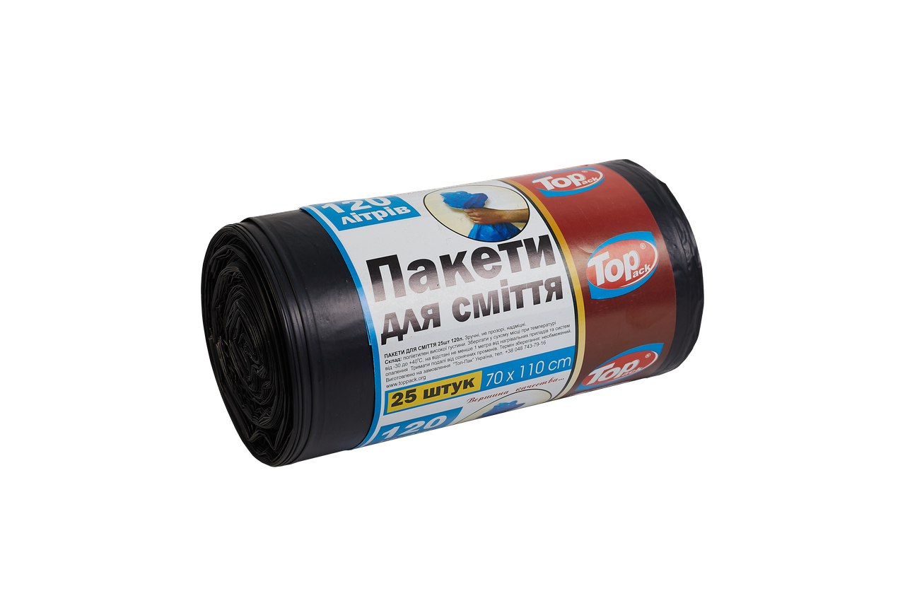 

Пакет для мусора TOP PACK LD черный 70*110/120л 25шт
