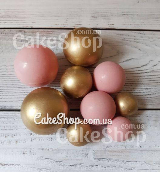 

Набор шоколадных шариков розовый/золото, 9шт