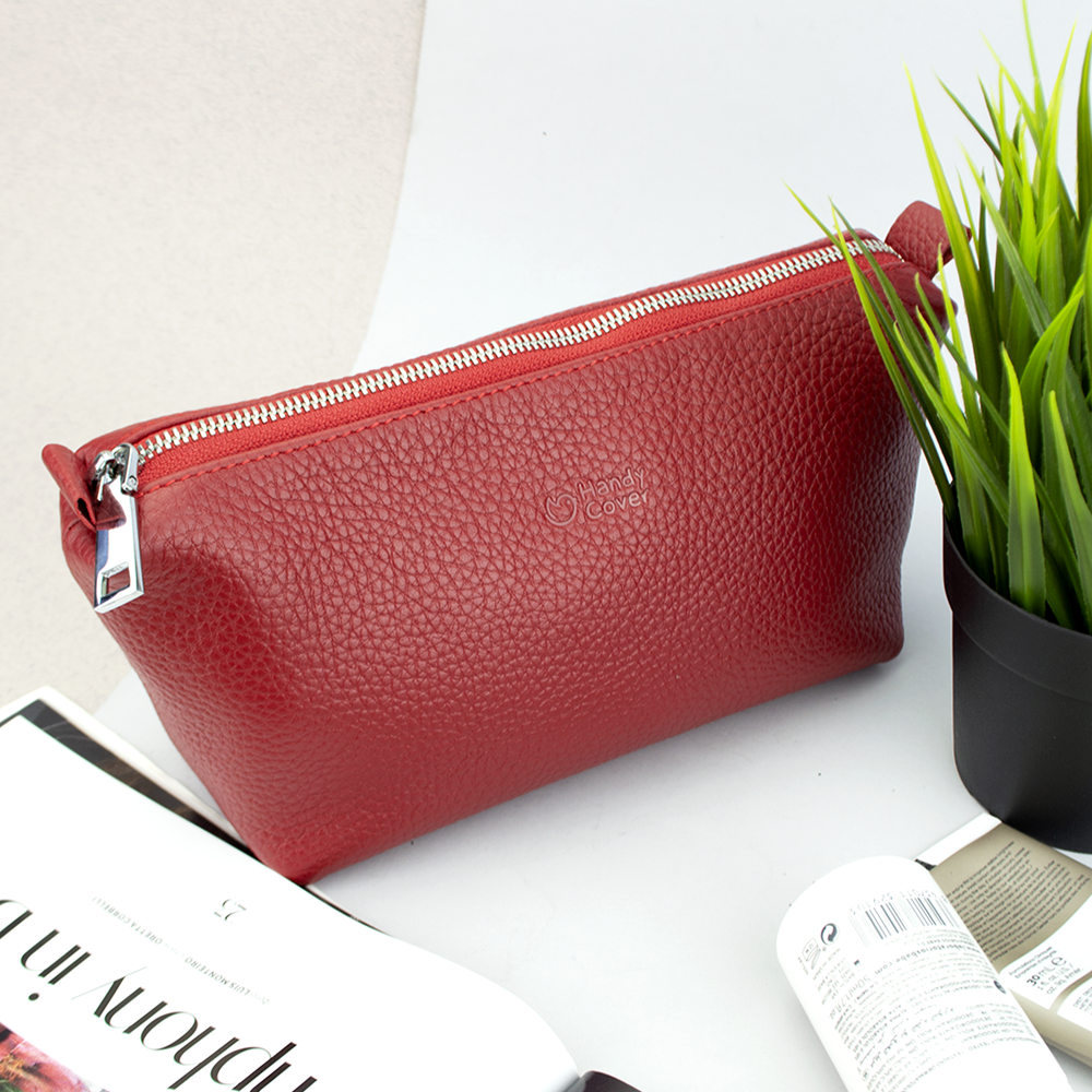 

Косметичка женская кожаная Handycover HC0022 красная, Красный