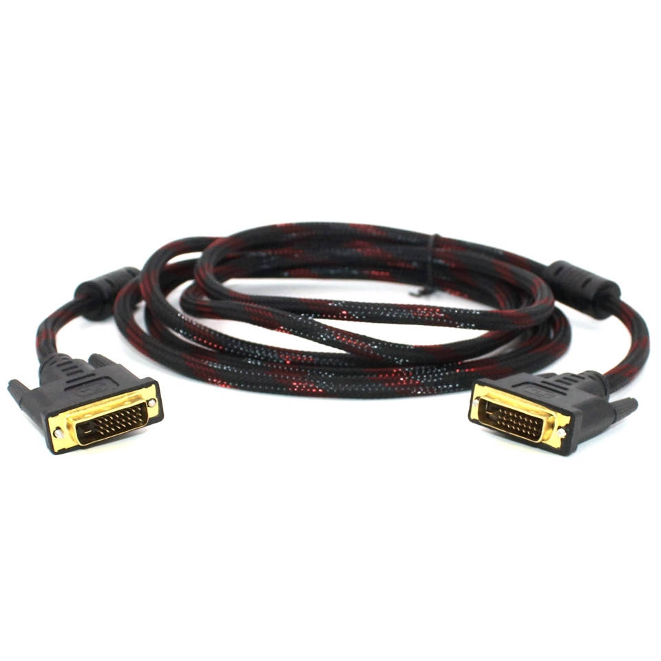 

Кабель DVI D-DVI D 3 метра Dual Link 24+1 pin Мультимедийный шнур для монитора с ферритовым фильтром, Красный