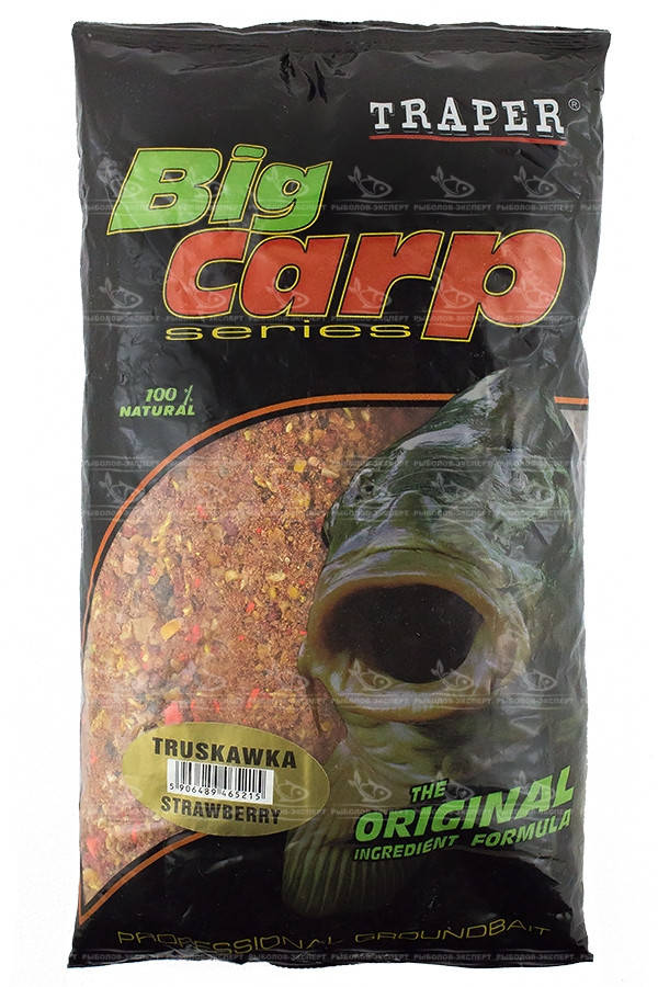 

Прикормка Traper Big Carp 1кг Strawberry (Клубника)