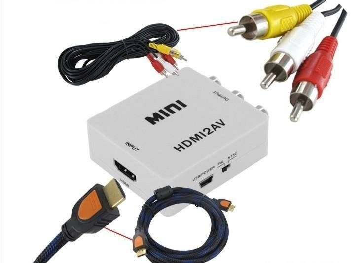 

Конвертер видеосигнала HDMI в AV (RCA тюльпан) для телевизоров, Белый