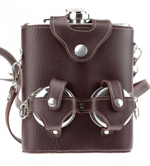 

Фляга большая - набор с чехлом и стопками