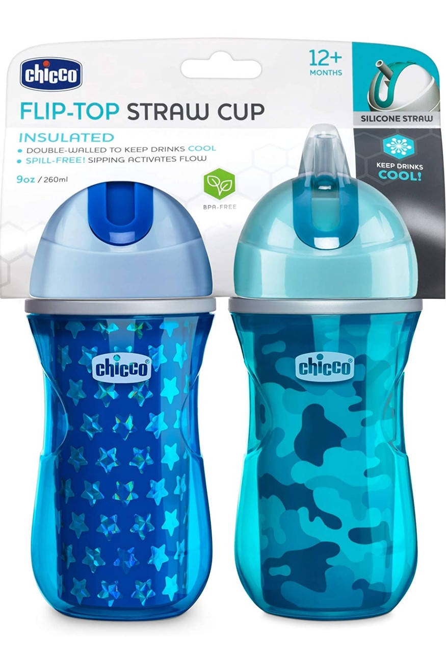 

Поилка бутылочка chicco insulated flip-top 12m+ синяя голубая, Синий