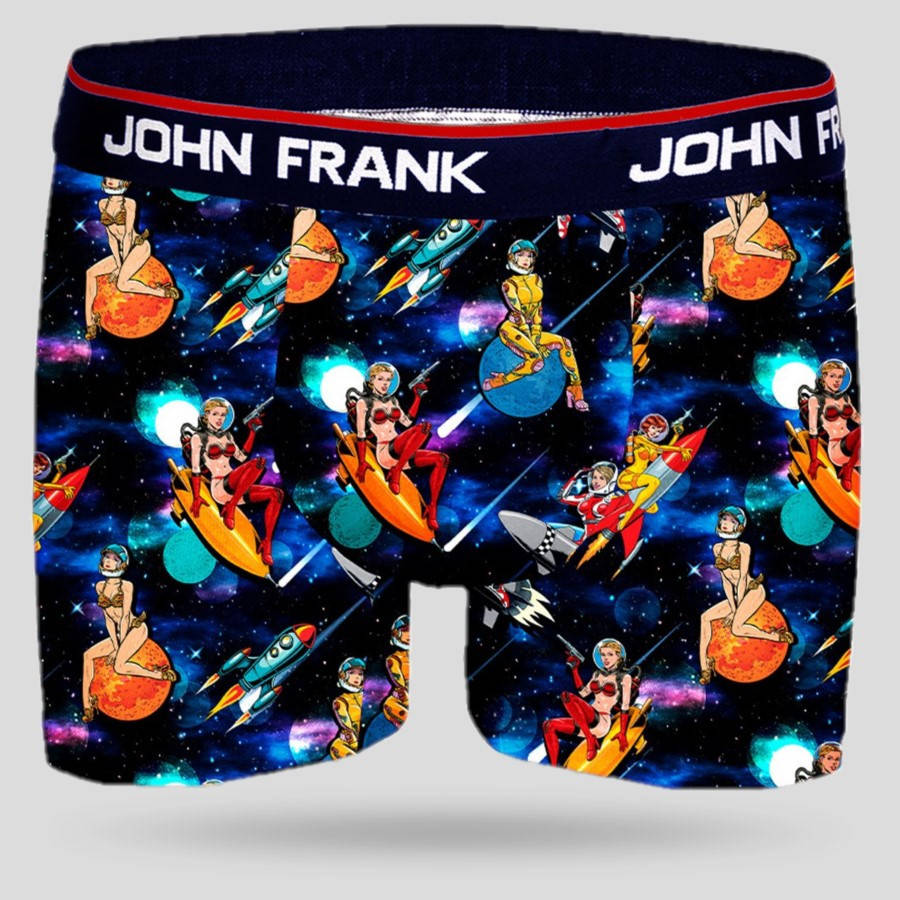 

Трусы мужские разноцветные John Frank JFBD342-SPACE GIRL M, Синий