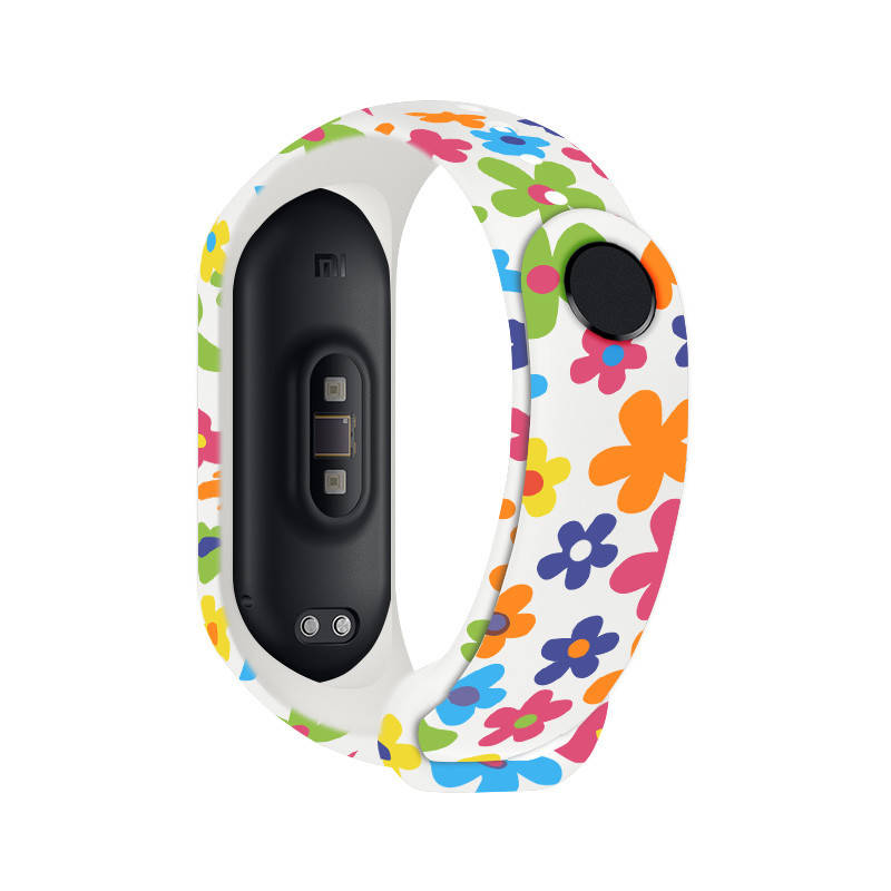 

Ремешок к браслету Mi band 4 3 с рисунком Chamomile