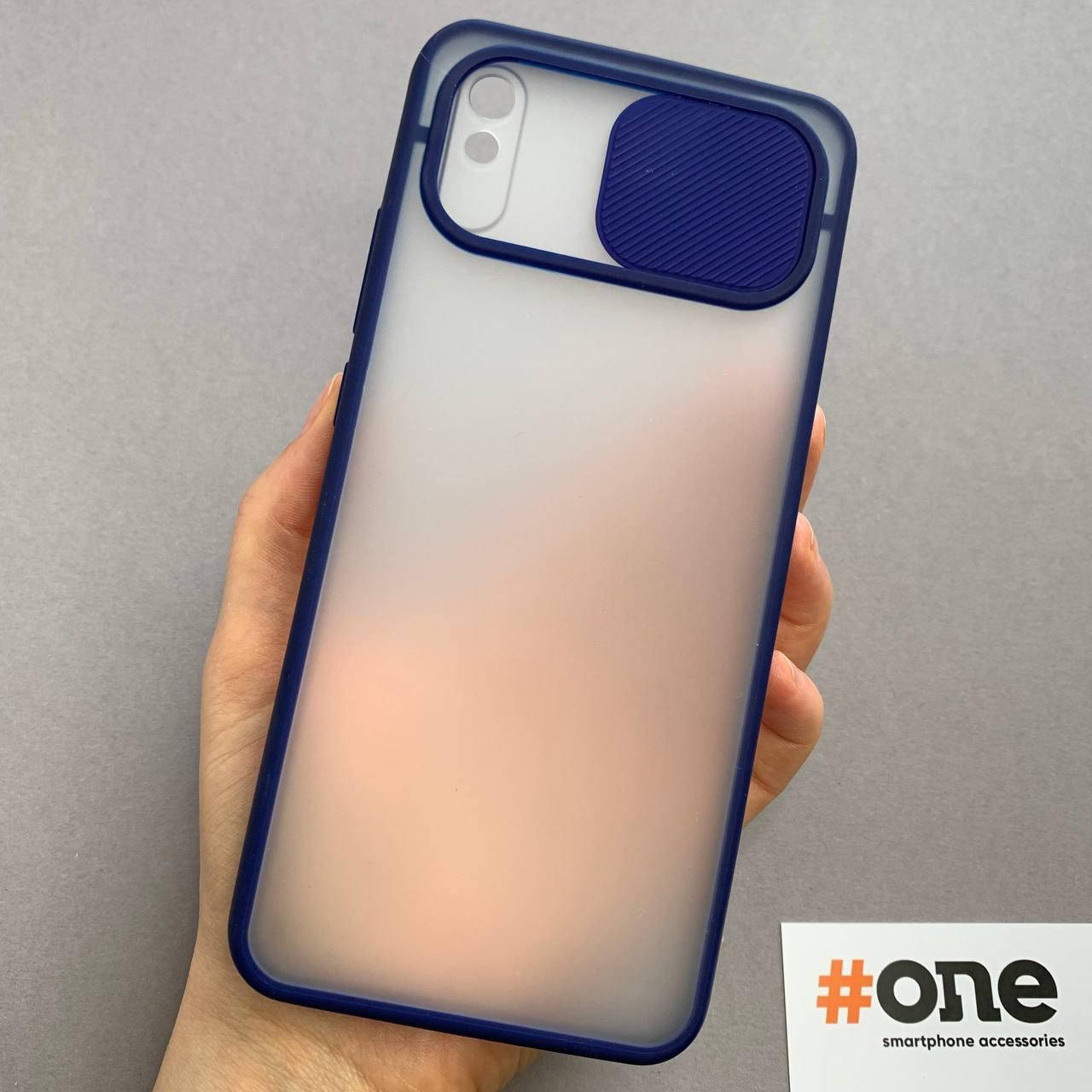 

Чехол для Xiaomi Redmi 9A со шторкой для камеры плотный чехол на телефон сяоми редми 9а синий Cur