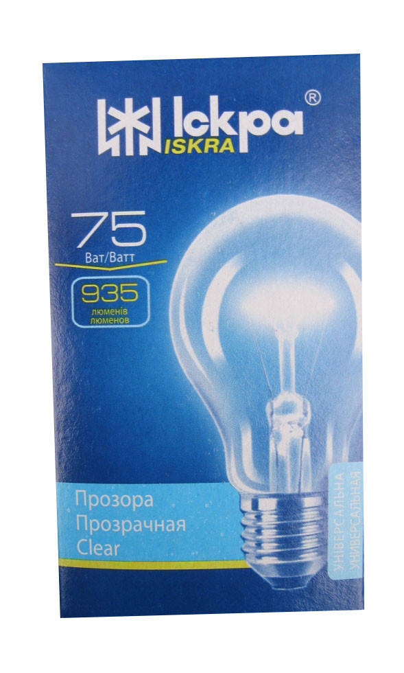 

Лампа накаливания (ЛОН) 75 Вт цоколь Е27 "Искра" Львов в коробочке