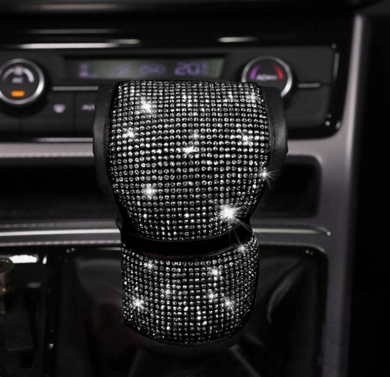 

Накладка на КПП коробку передач в стразах черных, Черный