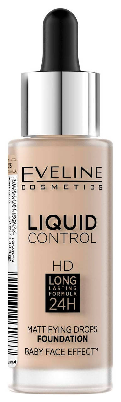 

Тональная основа жидкая Eveline Cosmetics Liquid Control HD Mattifying Drops Foundation 015 Light Vanilla 32мл