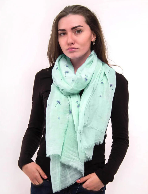 

Тонкий шарф Fashion Амелия из вискозы 180*80 см бирюзовый