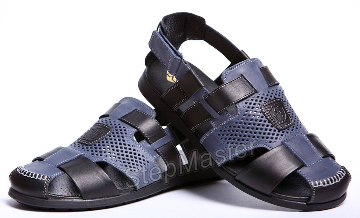 

Сандалии кожаные Kristan Nubuck Blue-Black, Синий