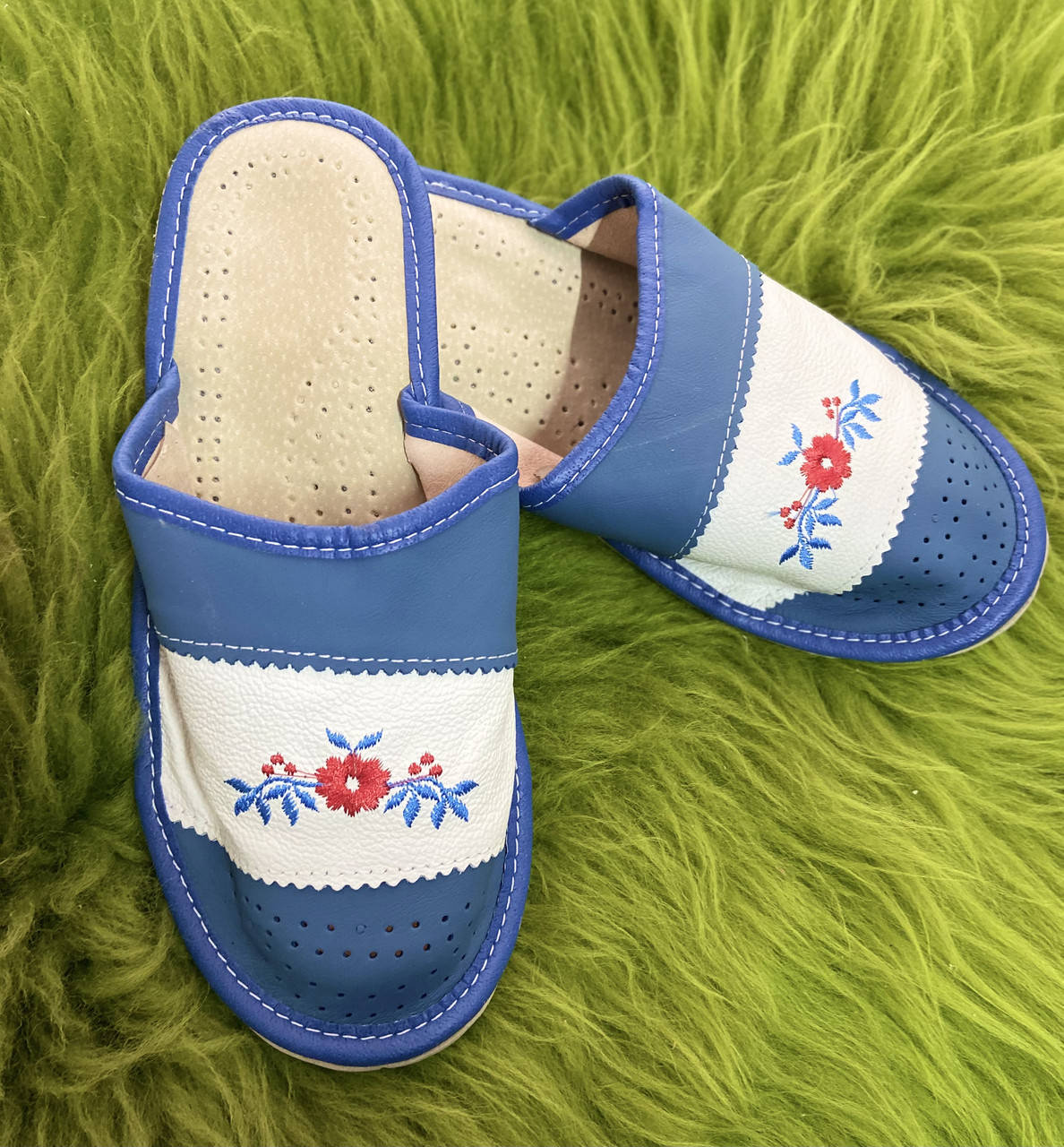 

Домашні шкіряні жіночі капці 39, 40 розмір, Синий